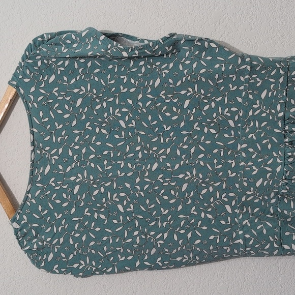 Lands End Faux Wrap Dress Modal Sage Teal White Leaf Floral Twist Summer Size 1X - Picture 9 of 12